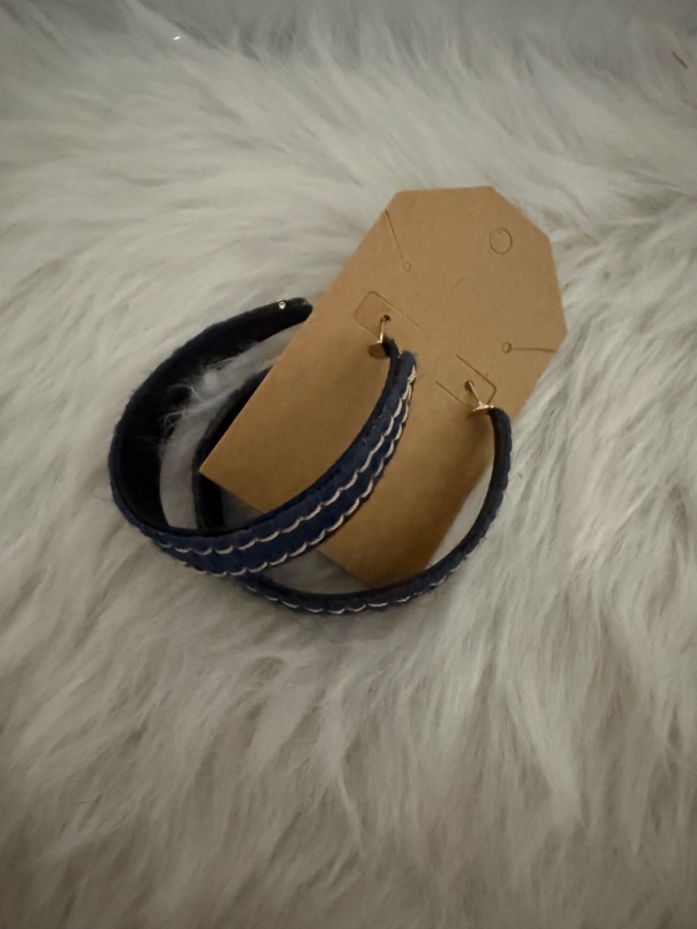 Chico's Dark Blue Large Hoop Earrings